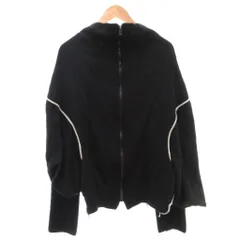 ヴィヴィアンウエストウッド Vivienne Westwood ニットジャケット ジップアップ ウール リブ 切替 S 黒 ブラック /FF ■GY18のサムネイル