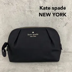 Kate spade NEW YORK ケイトスペードニューヨーク チェルシーコスメティック ポーチ 小物入れ メイクポーチ 化粧ポーチ トラベルポーチ ミニバッグ ナイロン ブラック 黒 金具 ゴールド ロゴ シンプル 無地 コンパクト ギフト ★ ■■のサムネイル