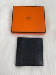 【HERMES】エルメス コンパクトウォレット 二つ折り財布 レザー ブラック（黒）のサムネイル
