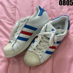 アディダス SUPERSTAR 白/青/レッド 白紐 225のサムネイル