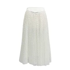 未使用品 BORDERS at BALCONY ボーダーズアットバルコニー TULLE DOTS SKIRT チュールドットスカート ホワイト 38 BD2311-3H-42のサムネイル