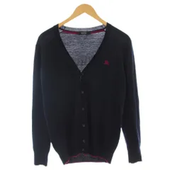 バーバリーブラックレーベル BURBERRY BLACK LABEL カーディガン ニット ウール 長袖 2 ネイビー 紺 D1N69-401-29 /☆Gのサムネイル