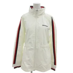 トミーヒルフィガー TOMMY HILFIGER ナイロンジャケット M 白 ホワイト フード付き スタンドカラー 袖ライン /YF ■ECG005のサムネイル