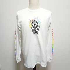 MISHKA　ミシカ　グラフィックロングスリーブTシャツ　ホワイト　サイズM　USA製　ロンTのサムネイル