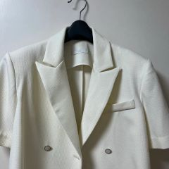 未使用級♡美品 ANAYI ウールツイルストレッチダブルジャケット ピンク 