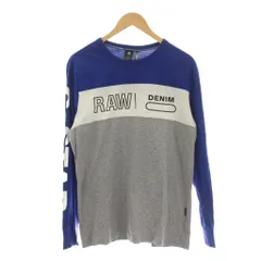ジースター G-STAR Tシャツ カットソー M 青 ブルー グレー 長袖 ロゴプリント /LPのサムネイル