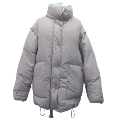 ダブルクローゼット w closet パフジャケット 上着 F ハーフ ミドル丈 紫 ライトパープル 2way ベスト スタンドカラー 長袖 /GR ■GY58のサムネイル