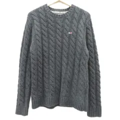 トミーヒルフィガー TOMMY HILFIGER ニット セーター ウール S チャコールグレー ラウンドネック 長袖 /HO50 ■ECA005のサムネイル