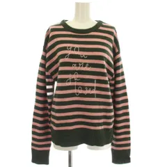 セブンテンバイミホカワヒト SEVEN TEN by MIHO KAWAHITO so loved ニット ボーダー ウール セーター 長袖 M ピンク カーキ 8A214 /☆Gのサムネイル
