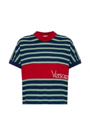 VERSACE ストライプコットンTシャツ 送料無料のサムネイル
