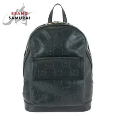 GUCCI グッチ GGエンボス ブラック 黒 シルバー金具 レザー 658579 リュックサック バックパック メンズ 601569【中古】のサムネイル