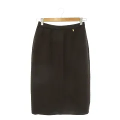 ロベルタディカメリーノ Roberta di Camerino ニットスカート ウール 40 茶 ブラウン 無地 膝丈 タイトシルエット /CK56 ■ECA004のサムネイル