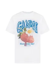 GANNI プリントコットン Tシャツ 送料無料のサムネイル