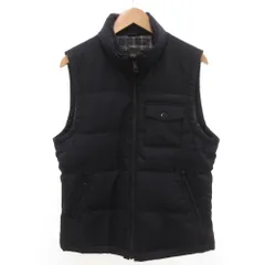 バーバリーブラックレーベル BURBERRY BLACK LABEL ダウンベスト ジャケット ブルゾン 裏地チェック LL 紺 ネイビー /JS ■GY42のサムネイル