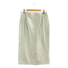ランバン LANVIN フェイクレザースカート タイト ミモレ ロング 42 シルバー色 /AT ■OSのサムネイル