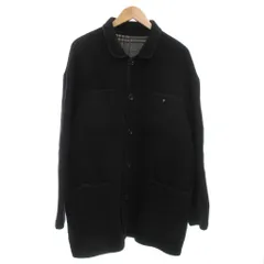 パパス Papas ヴィンテージ コート ウールブレンド オーバーサイズ 裏地チェック柄 L 黒 ブラック /UO ■GY44のサムネイル
