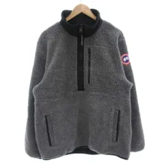 カナダグース CANADA GOOSE Renfrew フリースジャケット プルオーバー ハーフジップ ロゴ刺繍 M グレー 黒 ブラック 7053M /GV ■GY18のサムネイル