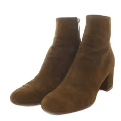 ジャンヴィトロッシ Gianvito Rossi ブーツ ショート チャンキーヒール スエード 37.5 ブラウン /YO19のサムネイル