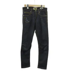 ジミータバニティ JIMMY TAVERNITI デニム ジーンズ 28 インディゴ ブルー ダメージ加工 ジッパー付きポケット フルレングス 81243500 /PP ■GY99のサムネイル