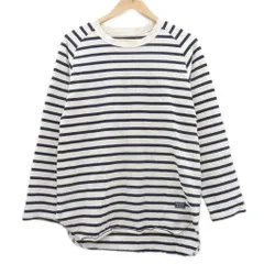 ブルーブルー BLUE BLUE Tシャツ カットソー 2 白 ホワイト 紺 ネイビー ボーダー柄 長袖 /SM18 ■GY70のサムネイル
