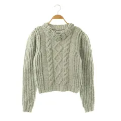 セブンテンバイミホカワヒト SEVEN TEN by MIHO KAWAHITO 24AW クロシェ フラワー ケーブル ニット セーター 長袖 M グレー /HK ■OSのサムネイル