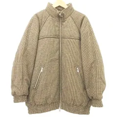 メゾンスペシャル MAISON SPECIAL タグ付き パッファー ウール ブルゾン 総柄 ジャケット F 茶 ブラウン のサムネイル