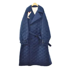 シンヤコズカ SHINYA KOZUKA 24AW TRENCH WITH KAPOK KNOT キルティング トレンチコート ロング L 紺 ネイビー 2402SK11 ☆AA★のサムネイル