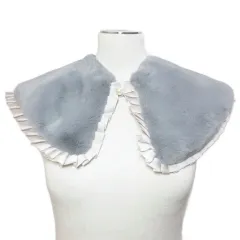 チェスティ Chesty 美品 付け襟 フェイクファー フェイクパール 中綿 フリーサイズ グレー /Xのサムネイル