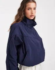 エイソス レディース アウター ジャケット・ブルゾン スタンドネック ASOS DESIGN performance fabric funnel neck windbreaker jacket Navのサムネイル