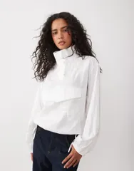 エイソス レディース アウター ジャケット・ブルゾン スタンドネック ASOS DESIGN techy funnel neck balloon jacket in ecru part of a seのサムネイル