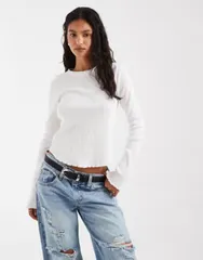 フリーピープル レディース トップス Tシャツ Free Peopleasy does it long sleeve Tshirt WHITE ホワイトのサムネイル