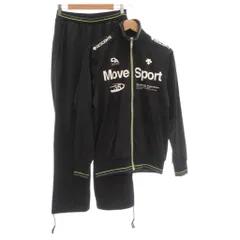 デサント DESCENTE Move Sport ドライトランスファー トレーニングジャケット パンツ セットアップ L 黒 ブラック 長袖 スタンドカラー フルジップ DAT-1104 DAT-1104P /MLのサムネイル