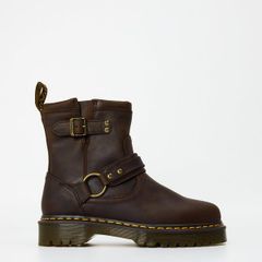 닥터 마틴 여성 신발 부츠 레인 부츠 발목 Dr Martens Anistone Low Flat Ankle Boots Brown Crzy Hrse 브라운