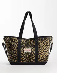 アクセサライズ レディース バッグ Accessorize canvashopper tote bag in leopard アニマルのサムネイル