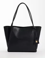 アクセサライズ レディース バッグ スエード Accessorize suedette gussetote bag Black ブラックのサムネイル