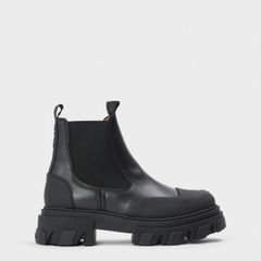 ガニー レディース シューズ ブーツ・レインブーツ チェルシーブーツ チェルシー レザー Ganni Womens Leather Chelsea Boots Black ブラック