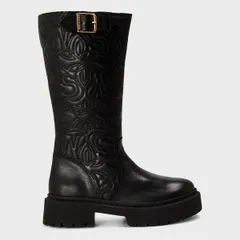 スティーブ マデン レディース シューズ ブーツ・レインブーツ Steve Madden Womens Gelina Knee High Boots Black Lthr ブラックのサムネイル
