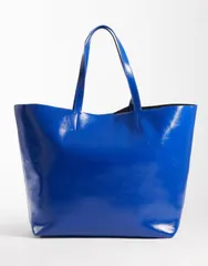 エイソス レディース バッグ ASOS DESIGN oversized bonded tote BLUE ブルーのサムネイル