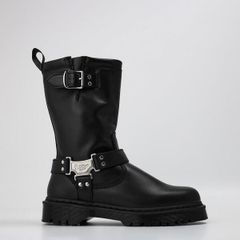 닥터 마틴 여성 신발 부츠 레인 부츠 토르 가죽 Dr Martens Anistone Talleather Biker Boots Black Wanama 블랙