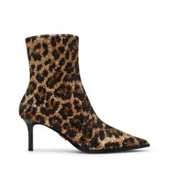 スティーブ マデン レディース シューズ ブーツ・レインブーツ アンクル ヒール Steve Madden Womens Heirloom Heeled Ankle Boots Leopard アニマのサムネイル