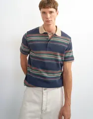 トップマン メンズ トップス ポロシャツ ジャージー Topman classic fit jersey striped polo shirt Multi マルチカラーのサムネイル