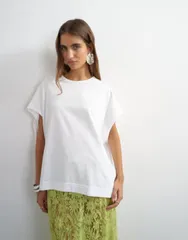 トップショップ レディース トップス Tシャツ Topshop oversized circle tank tee White ホワイトのサムネイル
