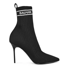 バルマン レディース シューズ ブーツ・レインブーツ アンクル ニット Balmain Womens Pb Monogram Skye Knit Ankle Boots Noir OPAのサムネイル