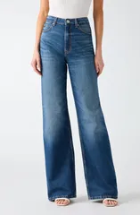 ゲス レディース ボトムス デニムパンツ ワイドレッグ ジーンズ GUESS Wide Leg Jeans BLUE ブルーのサムネイル