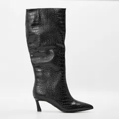 スティーブ マデン レディース シューズ ブーツ・レインブーツ アンクル ヒール Steve Madden Womens Lavankle Heeled Boots Black Croco ブラックのサムネイル