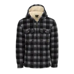 ダンロップ メンズ アウター パーカー・スウェット Dunlop Full Zip Checked Hoodie Mens Black ブラックのサムネイル