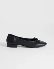 トップショップ レディース シューズ パンプス ヒール Topshop Dottie block heel ballet flats Black ブラックのサムネイル