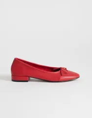 トップショップ レディース シューズ パンプス ヒール Topshop Dottie block heel ballet flats RED レッドのサムネイル