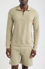 ボス メンズ アウター パーカー・スウェット BOSStructure QuarterZipullover LIGHT PASTEL GREEN グリーンのサムネイル