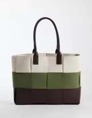 エイソス レディース バッグ ASOS DESIGN color block weave tote bag Multi マルチカラーのサムネイル